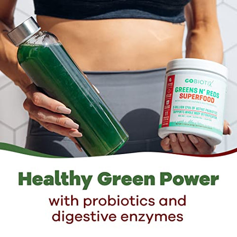 Super Greens and Reds em Pó – Superfood Vermelho e Verde – Suplemento Probiótico – Enzimas Digestivas e Pó de Beterraba – Suplemento Alimentar de Alimentos Orgânicos Integrais (Manga, 200g) - GOBIOTIX