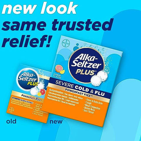 Frio – Alívio Rápido dos Sintomas do Resfriado – 20 Comprimidos Eficazes – 500mg de Alívio – Embalagem Prática – Resultados Imediatos - ALKA-SELTZER PLUS