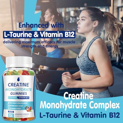 MaxHemp - Gummies de Creatina Monohidratada para Homens e Mulheres Complexo 5000mg – 160 Gummies, Gomitas Creatina 5g Suplemento de Creatina Monohidratada Mastigável para Aumentar o Foco, Força Muscular, Resistência