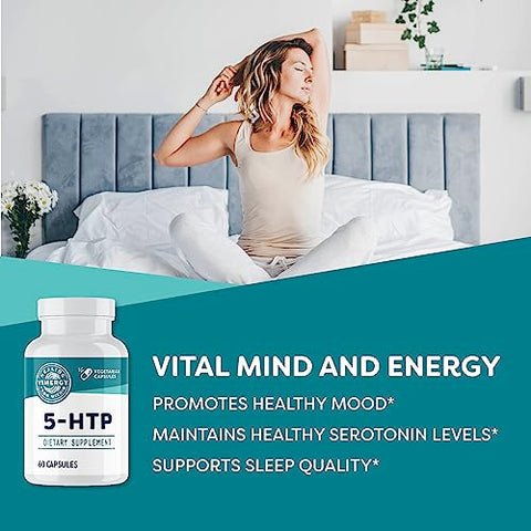 5-HTP Cápsulas, 60 Porções – Equilíbrio Saudável do Humor - Vimergy