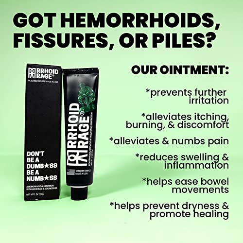 Rrhoid Rage - Pomada para Hemorroidas – Tratamento de Fissuras e Hemorroidas com Lidocaína, Extrato de Aloe Vera, Sulfato de Magnésio, Abeto Balsâmico, Creme Rápido para Coceira, Inchaço e