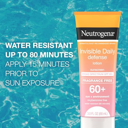 Protetor Solar Neutrogena Invisible Daily Defense FPS 60, Livre de Fragrância e Oxybenzone, 100ml