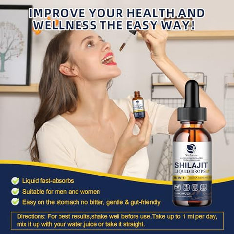 Lukaree - (2 Pacotes) Shilajit Resina Líquida 16 em 1, Shilajit c/ Ginseng, Cúrcuma, Rhodiola, Goji Berry, Amla