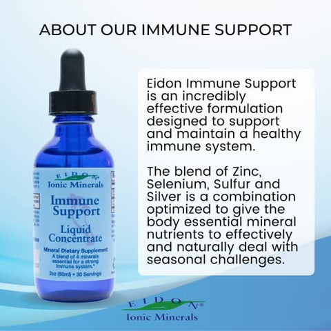 Eidon Ionic Minerals - Eidon Concentrado Líquido de Suporte Imunológico – Gotas Minerais Impulsionadoras do Sistema Imunológico com Zinco, Selênio, Enxofre