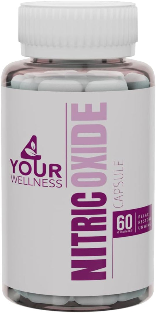 4 Your Wellness - Suplemento Óxido Nítrico, Aumentando Produção de Óxido Nítrico e Pressão Sanguínea, Sem Glúten, Não-OGM, Kosher (60)