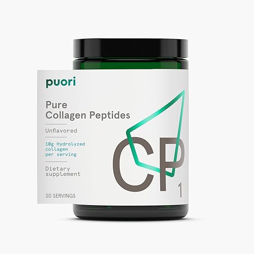 Pó de Peptídeos de Colágeno Puro CP1 – Cabelo, Pele, Unhas – Suporte para Articulações e Ossos – Proteína Hidrolisada, Sem Sabor, 30 Porções - Puori