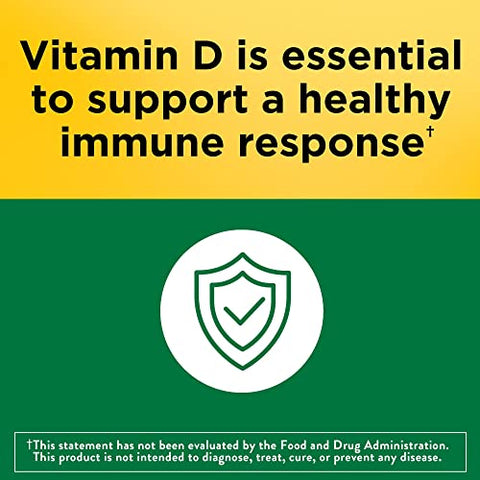 Vitamina D3 2000 UI (50 mcg), Suplemento para Saúde Óssea, Dental, Muscular e Imunológica, 220 Comprimidos, Fornecimento de 220 Dias - Nature Made