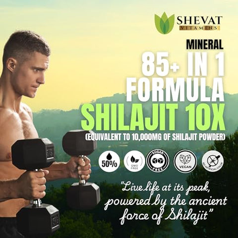 SHEVAT VITAMINS - Shilajit Capsules 22000mg – 85 Minerais Traço para Energia – Marca em Destaque