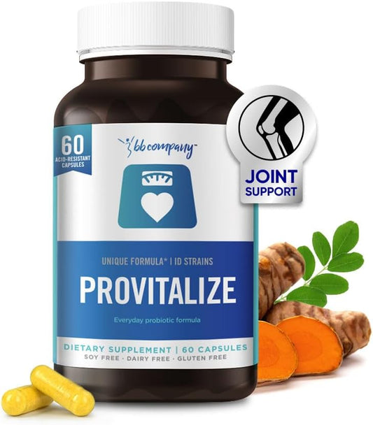 Provitalize | Probióticos para Saúde Digestiva Feminina, Menopausa, Suporte Articular | Curvas Sensuais na Região Abdominal, Inchaço | Cúrcuma Curcumina Moringa | Embalagem Variada | 60 Ct - BB Company