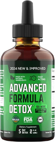 Liquid Advanced Formula Detox – Desintoxique e Revitalize: Suplemento Líquido para Limpeza Total do Corpo – Remoção de Toxinas – 1 Pacote – 60 ml (20 g) - Salutem Vita