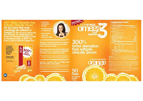 Ômega 3 – Laranja | Suplemento Nutricional | 60 cápsulas | 1000 mg | Alta qualidade - Coromega