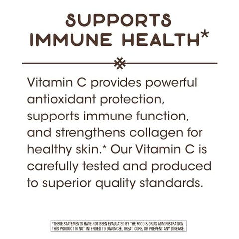Nature's Way - Vitamina C Nature’s Way com Rose Hips – Proteção Antioxidante Poderosa – Suporte à Função Imunológica – Fortalece o Colágeno para uma Pele Saudável – Livre de Glúten – 250 Cápsulas