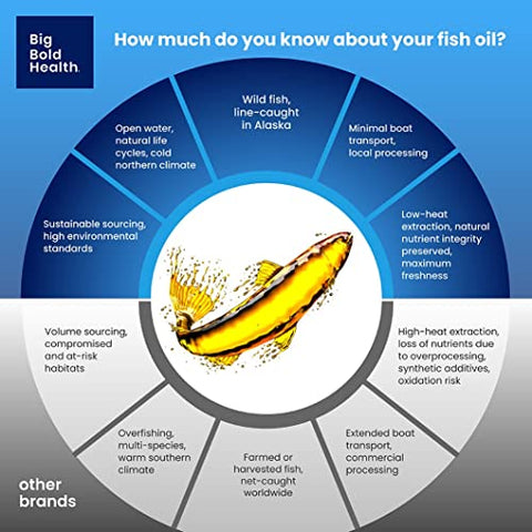 BIG BOLD HEALTH - Óleo de Fígado de Bacalhau do Alasca Selvagem Dutch Harbor – 120 Softgels, Sabor Limão – Rico em Ômega-3 com DPA, DHA