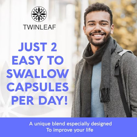 TWINLEAF - Suplemento Natural de Serotonina – 5HTP Serotonina Made in USA – 60 cápsulas de 100mg