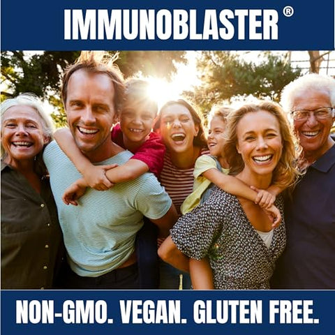 IMMUNO BLASTER - (2 Pacotes) ImmunoBlaster Zinc Quercetina 500mg com Vitamina D e C – Suporte Imunológico Antioxidante de Alta Potência para Homens e Mulheres – Livre de Glúten e Soja