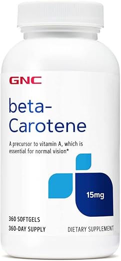 beta-Caroteno 15mg | Precursor de Vitamina A Essencial para Visão Normal | 360 Comprimidos - GNC