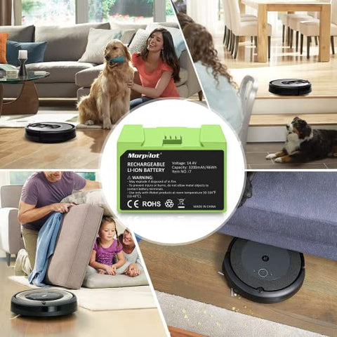 Morpilot - Bateria de Substituição i7 14.4V 3200mAh para iRobot Roomba e e Série i | Alta Capacidade | Compatível com Roomba i7 i8 i6 i4 i3 i7158 J7 7150 7550 e e5 e6