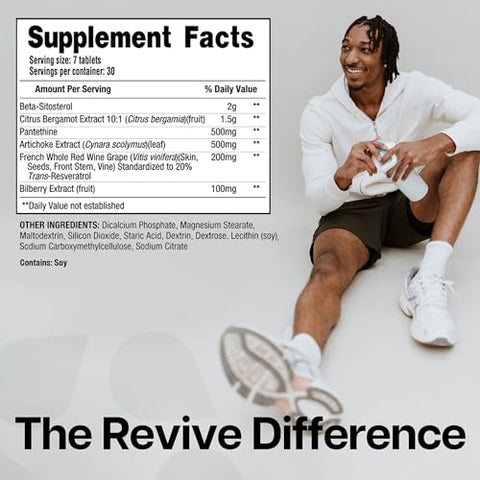 Fórmula de Suporte Lipídico – Saúde Cardiovascular Ajuda a Manter Níveis Saudáveis de Colesterol, Saúde Endotelial - Revive MD