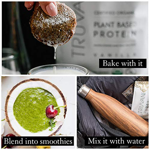 Proteína de Ervilha Vegana | Baunilha | 20g Proteína Vegetal Orgânica | 10 Porções | Keto | Sem Glúten - Truvani