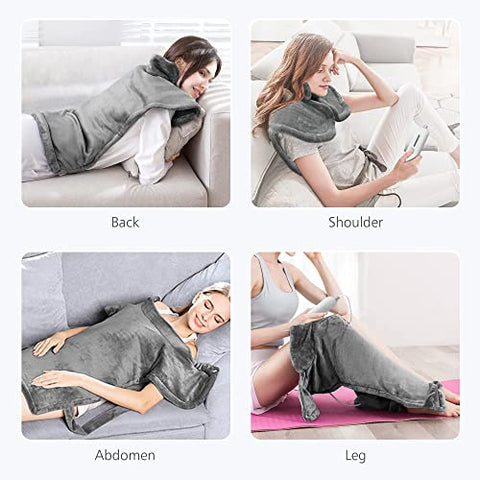 COMFIER - Aquecedor Elétrico Comfier para as Costas, Flanela Macia, 3 Níveis de Calor, Envoltório Aquecido para Pescoço e Ombros, Elegível para FSA HSA