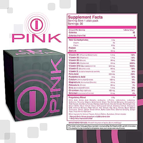 bhip - bHIP Pink: Energético em Pó para Mulheres – 30 Sachês. Suplemento Energético Natural para Mulheres. Mistura em Pó Energética com Ingredientes Naturais, Ideal para a Mulher Moderna