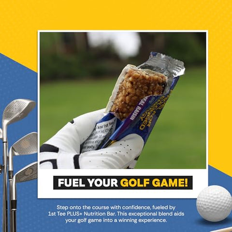 1ST TEE - 1st Tee PLUS Barras de Aveia com Passas feitas com Ingredientes Naturais | Melhores Barras de Aveia, Barra de Nutrição para Golf de Fácil Digestão 12-60g