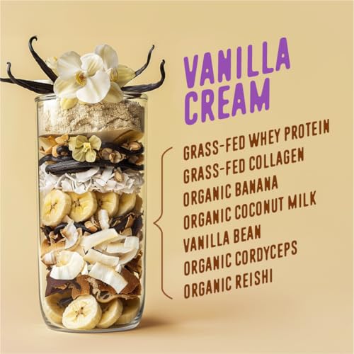 Smoothie Proteico em Pó, Baunilha – Smoothie de Proteína Whey 100% Grass-Fed com Colágeno (25g de Proteína) – Sem Glúten - FlavCity