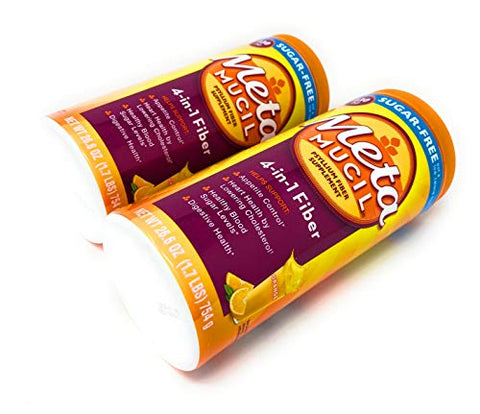 Suplemento de Fibra Sem Açúcar, Sabor Laranja – 260 Porções - Metamucil