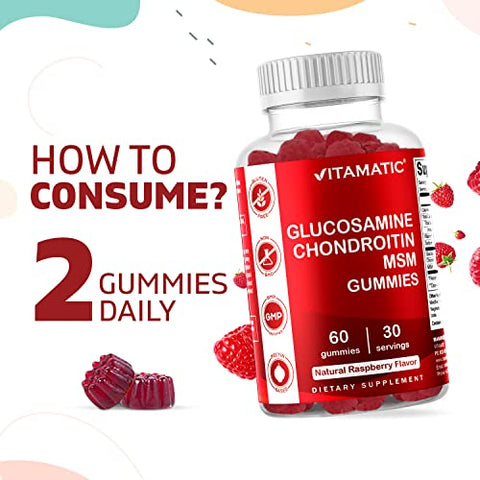 Gomas de Glucosamina e Condroitina com MSM – Embalagem com 2 – 60 gomas - Vitamatic