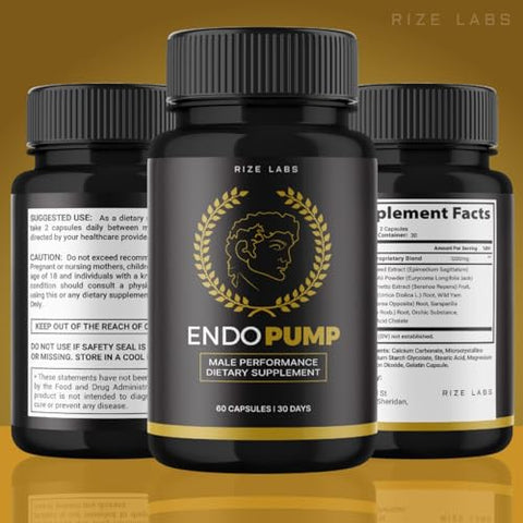 rize labs - EndoPump Capsules (3 Pacotes) – Fórmula Avançada de Suporte para Energia e Desempenho no Ginásio – 180 Cápsulas