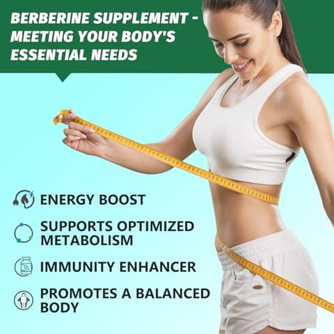 Manewu - Suplemento de Berberina de Alta Potência 1500mg – Complexo Natural de Berberina com Canela do Ceilão e Bergamota Cítrica