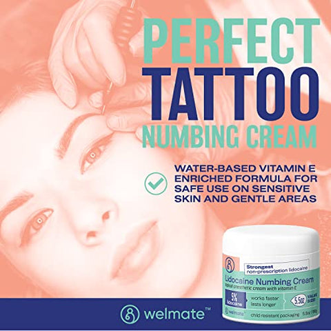 Creme Anestésico Tópico | Lidocaína 5% | Máxima Potência | Alívio de Dores, Coceira, Tatuagens | 30g - WELMATE