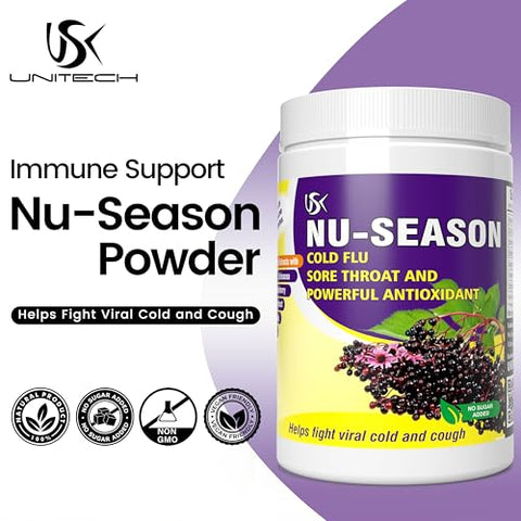 Unitech NU-Season | Suporte Imunológico | Vitamina C, Zinco, Equinácea | 100g - USK
