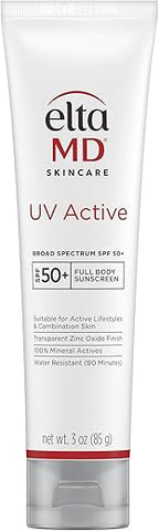 EltaMD Protetor Solar Mineral Ativo com Óxido de Zinco, FPS 50, Resistente à Água por até 80 Minutos, Tubo de 3.0 oz (85g)