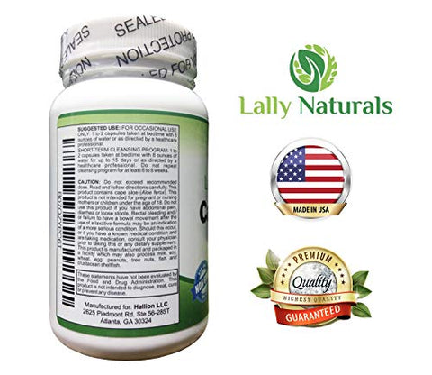 Lally Naturals - Cape Aloe 450 mg – Detox – Cápsulas de Cape Ferox – Laxante Natural – Não-OGM – Cápsulas de Aloe Ferox do Cabo Africano – Alívio Natural – Cápsulas de Folha Inteira de Aloe Ferox (90 Cápsulas)