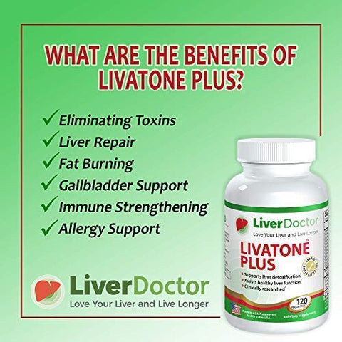 Livatone - Cápsulas de Desintoxicação do Fígado Plus Liver Cleanse com Cardo de Leite e Antioxidantes (240 Unidades)