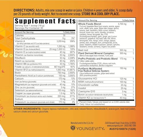 Beyond Tangy Tangerine 2.5 – Suplemento Multivitamínico Tropical Tangerine Ultimate – 30 Sachês - Youngevity
