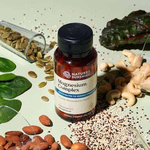 Nature's Sunshine - Nature’s Sunshine Magnesium Complex – Suplemento de Magnésio de Alta Potência para Função Muscular e Produção de Energia