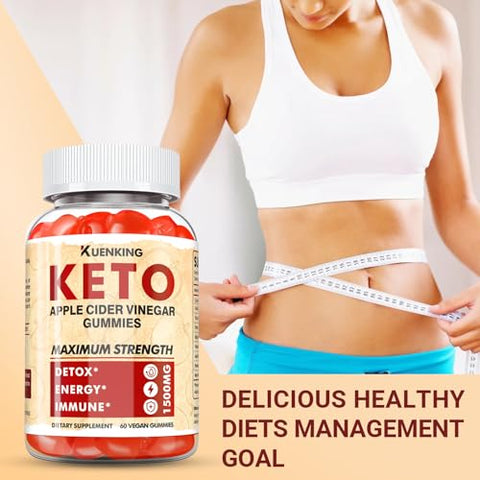 Regio - Keto ACV Gummies Fórmula Avançada, Gomas de Vinagre de Maçã com Romã e Beterraba em Pó B12, 1500MG Vegan Non GMO 60 Gomas