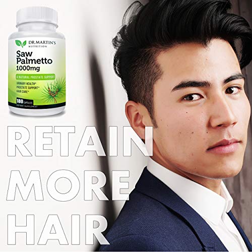 DR. MARTIN'S NUTRITION - Saw Palmetto USA Grown | 180 Cápsulas Saúde Próstata | Crescimento Capilar para Homens