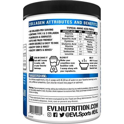 Nutrition – Colágeno Hidrolisado em Pó Premium para Pele, Cabelo, Ossos, Articulações e Unhas – 100% Natural e de Alta Qualidade - Evlution