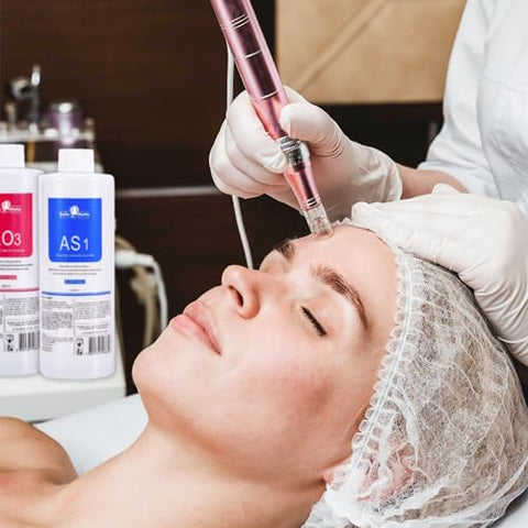 YMEYFAN - Solução Hydra Facial AS1 SA2 AO3 para Máquina Hydra Facial Profissional, Serums Aqua Peeling para Limpeza Facial, Cuidados com a Pele do Rosto, Hidratação (400ml/6Pcs)