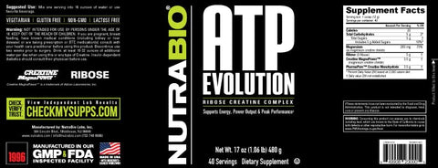 ATP Evolution: Recuperação Muscular Supercharged, 500g em Pó – 40 Porções - NutraBio