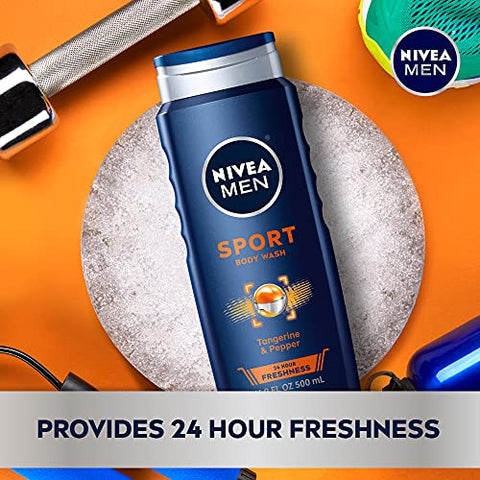 Sport Body Wash com Minerais Revitalizantes, Kit com 3 Frascos de 500ml - Nivea Men