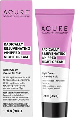 Acure - ACURE Creme Noturno Whipped Radically Rejuvenating – Suporte Anti-Envelhecimento, Multi-Peptídeos, Ácido Ferúlico (60g)
