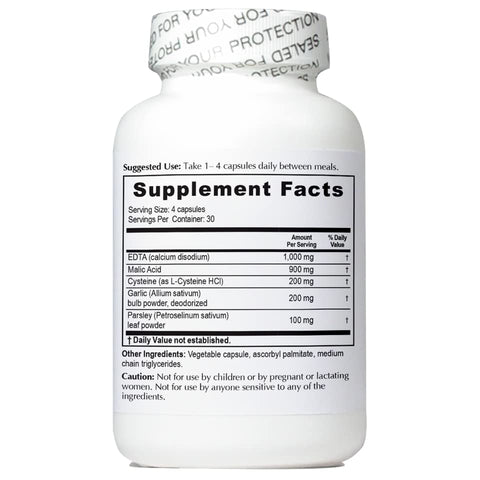 NutriCrafters - Garlic EDTA 120 Cápsulas – Fórmula de Alta Potência de Cálcio Disódico EDTA – Sem Estearato de Magnésio ou Zeólita Contendo Alumínio – 1 Frasco de 120 Cápsulas