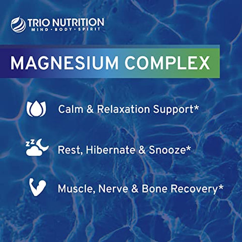 TRIO NUTRITION - Trio Nutrition Complexo de Magnésio 90 Dias | 420 mg Suplemento de Magnésio | Glicinato de Magnésio
