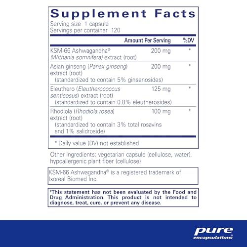 Energy Xtra | Fórmula Adaptogênica para Resistência* | 120 Cápsulas - Pure Encapsulations
