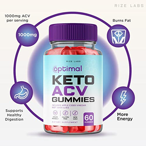 rize labs - (3 Pacotes) Gomas Optimal Keto – Gomas Optimal Keto ACV, Gomas Optimal Keto ACV para Perda de Peso com Suplemento de Vinagre de Maçã para Queimar Gordura da Barriga Gomitas Extra Fortes Por Peso