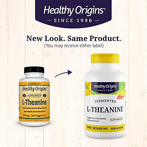 L-Theanine (AlphaWave) 100 mg – Suporte ao Estresse – Favorece o Foco Saudável - Healthy Origins